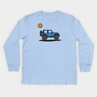 Blue Wrangler with Sun Kids Long Sleeve T-Shirt